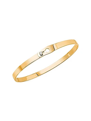 Serrure Ruban 18K Yellow Gold & Diamond Bangle