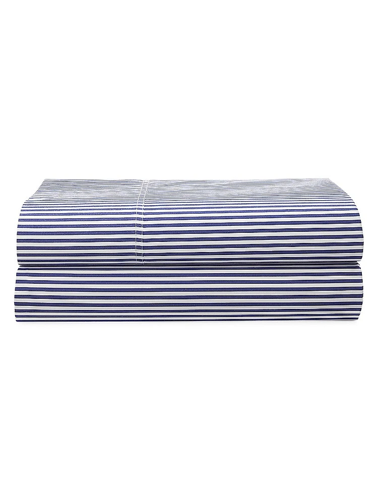 Organic Shirting Stripe 400-Thread Count Fitted Sheet