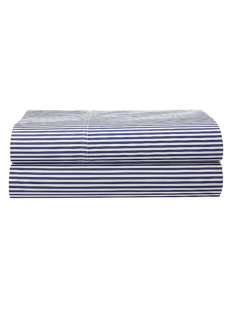 Organic Shirting Stripe 400-Thread Count Flat Sheet