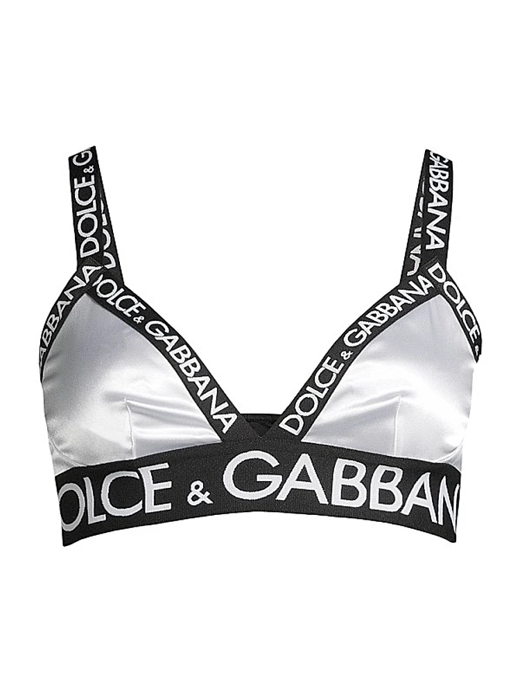 Satin Logo Triangle Bra