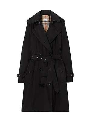 Kensington Belted Double-Breasted Logo Coat