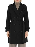 Kensington Belted Double-Breasted Logo Coat