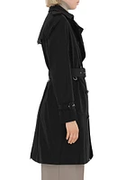 Kensington Belted Double-Breasted Logo Coat