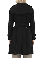 Kensington Belted Double-Breasted Logo Coat