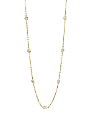 18K Yellow Gold & 0.7 TCW Diamond Station Necklace