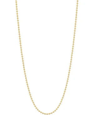 18K Yellow Gold Ball Chain Necklace, 18"