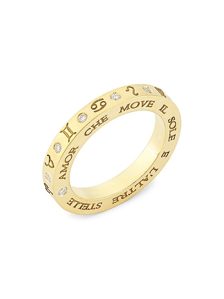 Zodiac 18K Yellow Gold & Diamond Ring