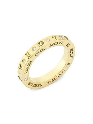 Zodiac 18K Yellow Gold & Diamond Ring