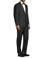 One-Button Peak Lapel Wool Suit