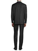 One-Button Peak Lapel Wool Suit