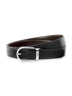 Horseshoe Cut-to-Size Leather Buckle Belt