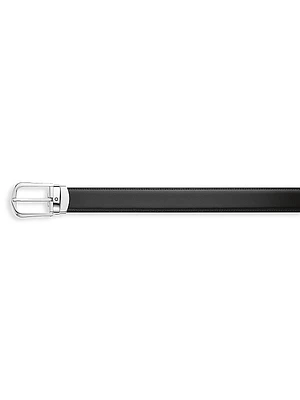 Curved Horseshoe Buckle Cut-to-Size Reversible Leather Belt