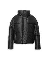 Little Girl's & Girl's Jemma Vegan Leather Puffer Jacket