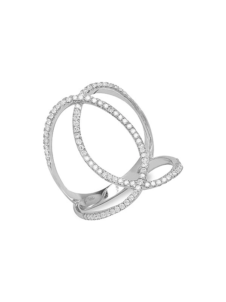 Graphique 18K Gold & 0.46 TCW Diamond Double C Ring