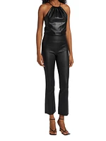 Leather Flare Ankle Leggings
