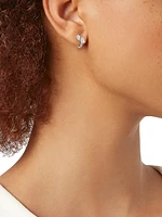 18K White Gold & 0.50 TCW Diamond Single Huggie Hoop Earring - Left Or Right