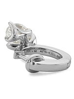 18K White Gold & 0.50 TCW Diamond Single Huggie Hoop Earring - Left Or Right