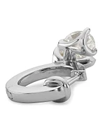 18K White Gold & 0.50 TCW Diamond Single Huggie Hoop Earring - Left Or Right
