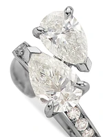 18K White Gold & 0.50 TCW Diamond Single Huggie Hoop Earring - Left Or Right