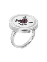 Liberty 18K White Gold, Blue Diamond & Ruby Kastellorizo Ring