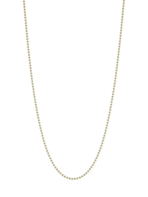 Solid 14K Gold Bead Chain Necklace