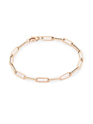 14K Pink Gold Paper Clip Chain Bracelet