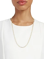 14K Yellow Gold Paper Clip Chain Necklace