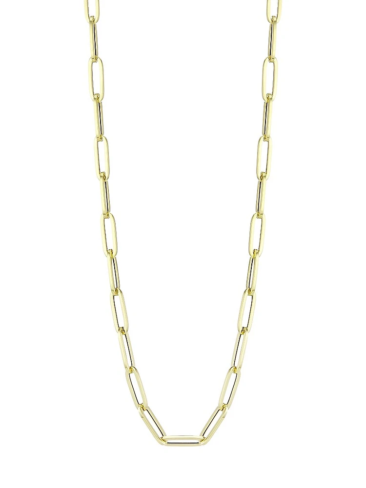 14K Yellow Gold Paper Clip Chain Necklace