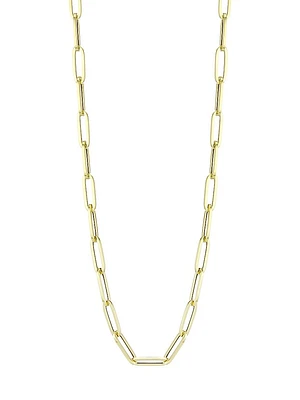 14K Yellow Gold Paper Clip Chain Necklace