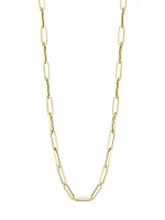 14K Yellow Gold Paper Clip Chain Necklace