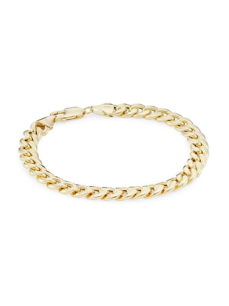 14K Yellow Gold Cuban Chain Bracelet