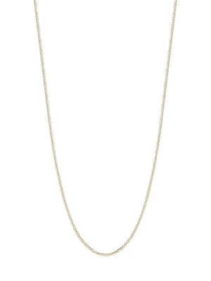 Solid 14K Gold Wheat Chain Necklace