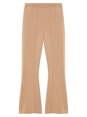 Wool Knit Flared Leg Pants