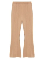 Wool Knit Flared Leg Pants