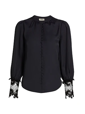 Ava Lace Cuff Blouse