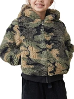 Little Girl's & Camo Teddy Hoodie Jacket