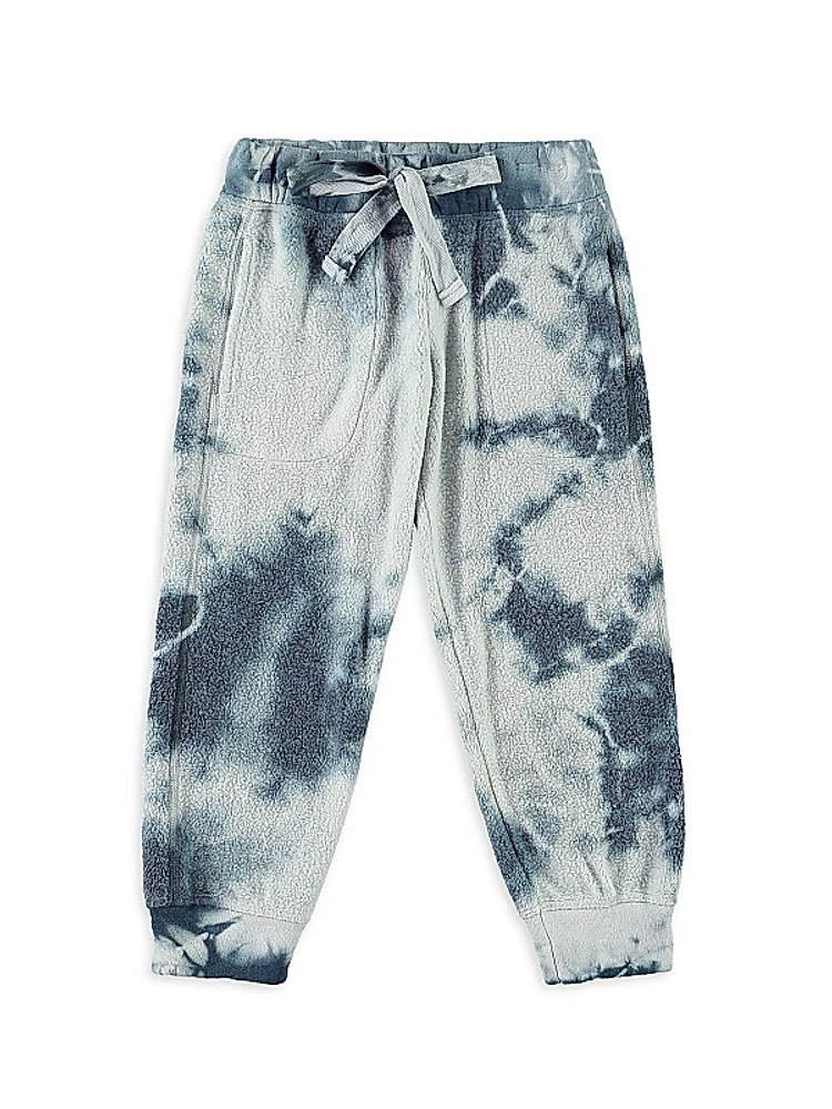 Little Girl's & Girl's Fuzzy Fleece Tie Dye Sweatpants