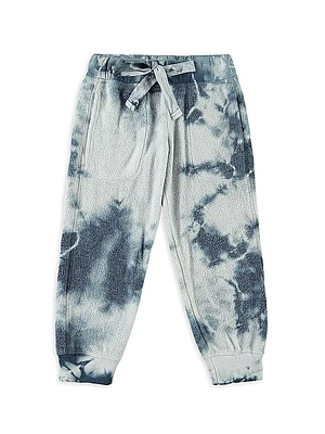 Little Girl's & Girl's Fuzzy Fleece Tie Dye Sweatpants
