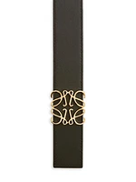 Reversible Anagram Leather Belt