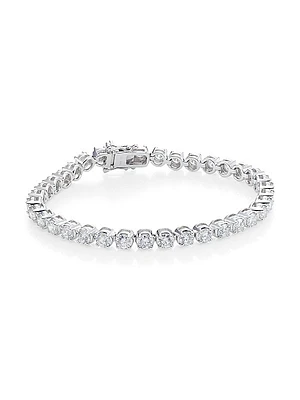14K White Gold & 8.12 TCW Diamond Prong-Set Tennis Bracelet