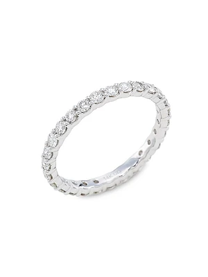14K White Gold & 1 TCW Diamond Eternity Band