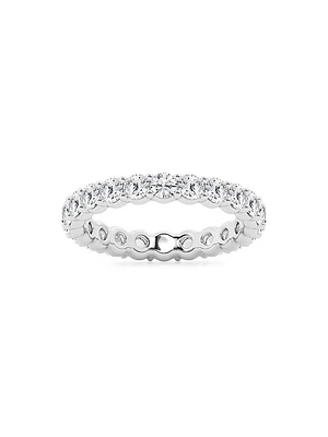 14K White Gold & Round Natural Diamond Eternity Band/2.00-5.00 TCW