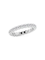 14K White Gold & Round Natural Diamond Eternity Band/2.00-5.00 TCW