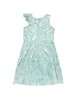 Little Girl's & Girl's Sleeveless Metallic Jacquard Dress