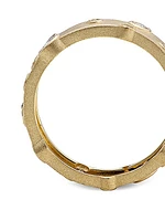 14K Yellow Gold & Diamond Anniversary Cigar Ring