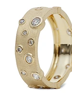 14K Yellow Gold & Diamond Anniversary Cigar Ring