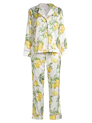 Two-Piece Citrus Print Pajama Set