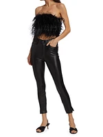 Zaina Feather Bustier Top
