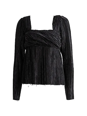 Satin Plissè Pleat Top