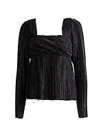 Satin Plissè Pleat Top